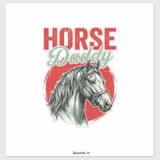 Pegatina Grabado Vintage Horse Daddy (Hoja)