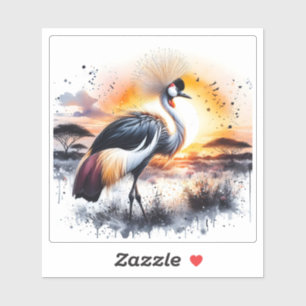 Pegatina Graceful Crane en el atardecer