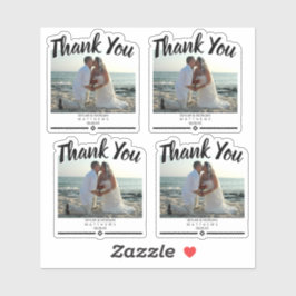 Pegatina Gracias a los Bodas modernos Foto Vinyl negro