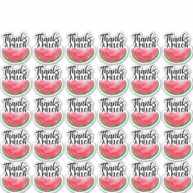 Pegatina Gracias a Melon Cita Red Watercolor