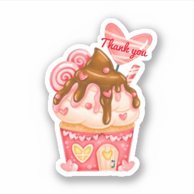 Pegatina Gracias, dulce pastelito (Anverso)