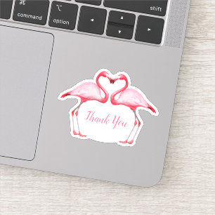 Pegatina Gracias Flamingos Rosados