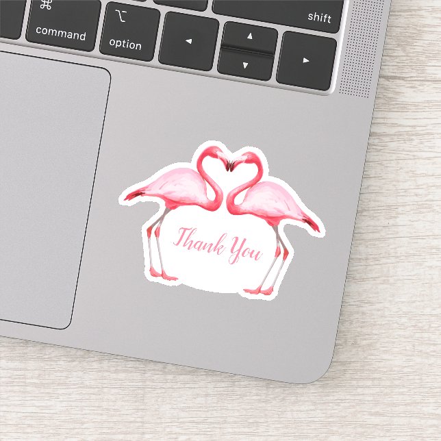 Pegatina Gracias Flamingos Rosados (Detalle)