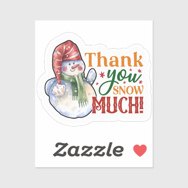 Pegatina Gracias Nieve a muchos Navidades Snowman (Hoja)