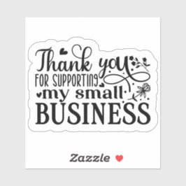 Pegatina Gracias por apoyar a mi pequeña empresa
