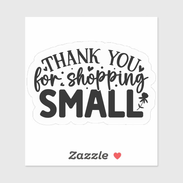 Pegatina Gracias por comprar pequeñas (Hoja)