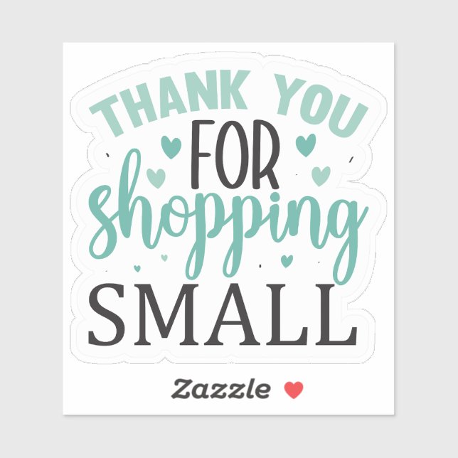 Pegatina Gracias por comprar pequeñas (Hoja)