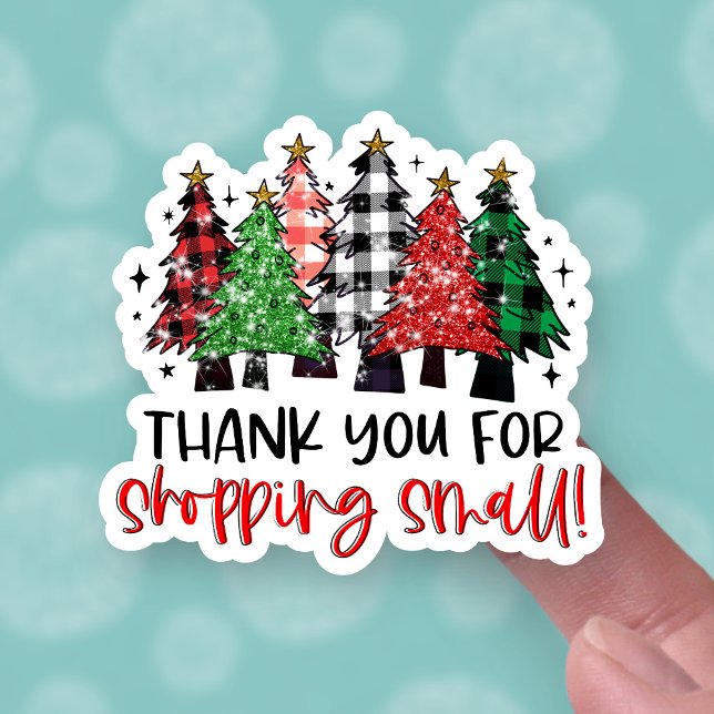 Pegatina Gracias por comprar pequeños árboles de Navidad (Subido por el creador)