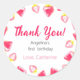 Pegatina Gracias por el primer cumpleaños.