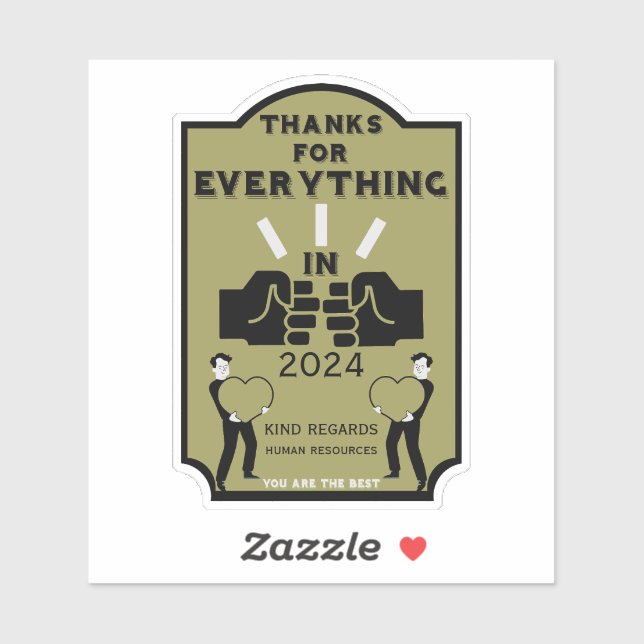 Pegatina Gracias Por Los Recursos Humanos (Hoja)