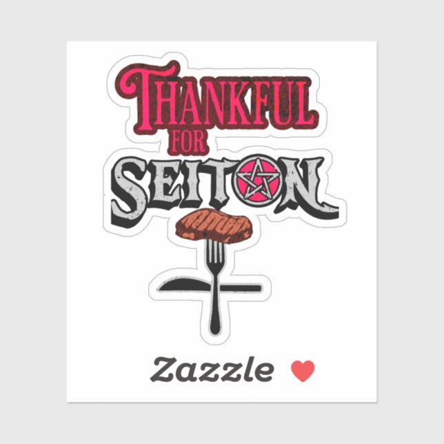 Pegatina Gracias por Seitan (Hoja)