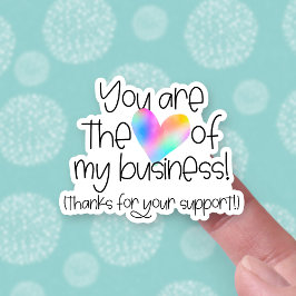 Pegatina Gracias por su apoyo a Rainbow Heart Business