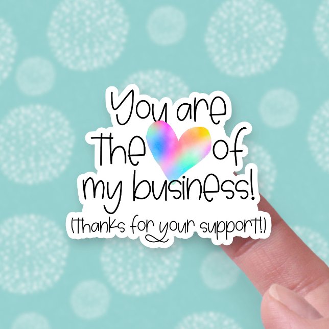 Pegatina Gracias por su apoyo a Rainbow Heart Business (Subido por el creador)