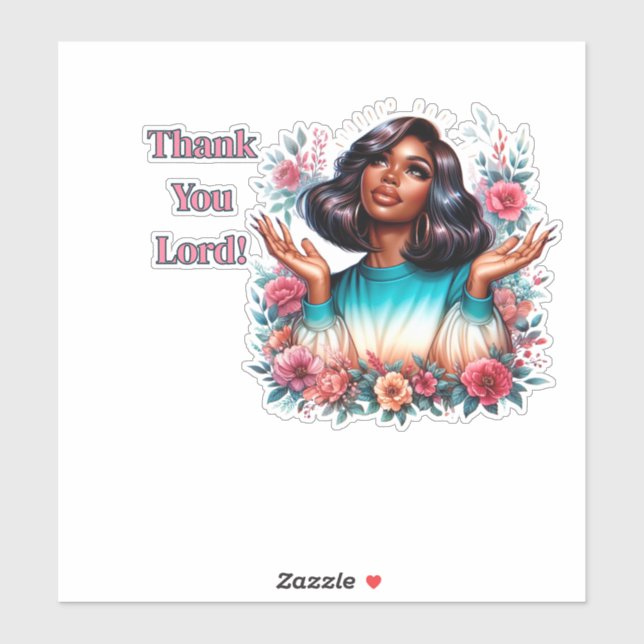 Pegatina ¡Gracias Señor! (Hoja)