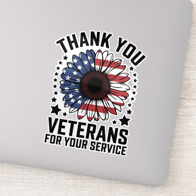 Pegatina Gracias Veteranos Día de los Veteranos Militares d (Detalle)