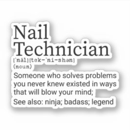 Pegatina Graciosa definición Nail Tech, regalos de técnico 