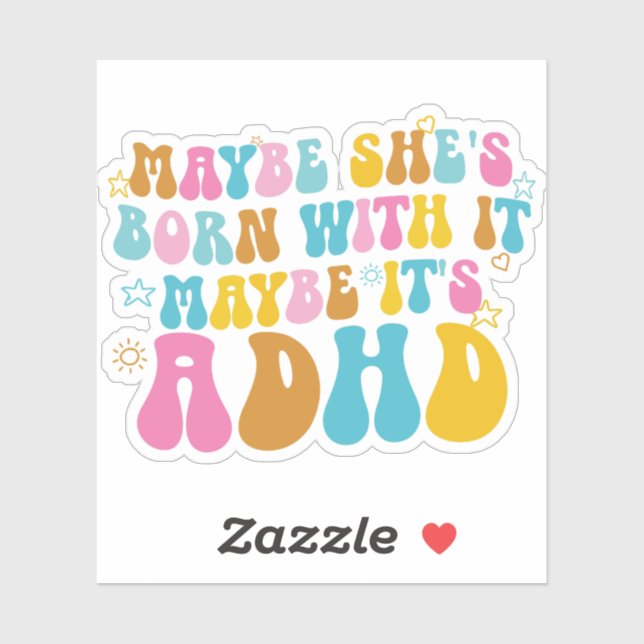 Pegatina Graciosa insignia sarcástica para el TDAH Reel (Hoja)