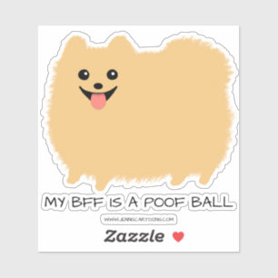 Pegatina Graciosa pelota de pomerania lindo perro de carica