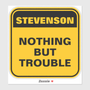 Pegatina Graciosa señal de advertencia amarillo en la carre