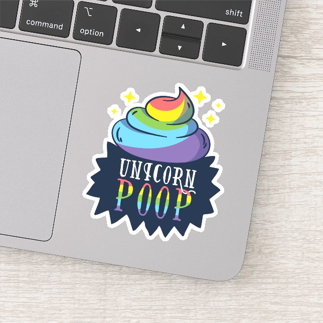 Pegatina Graciosa unicornio de poop Emoji Rainbow Cute (Detalle)
