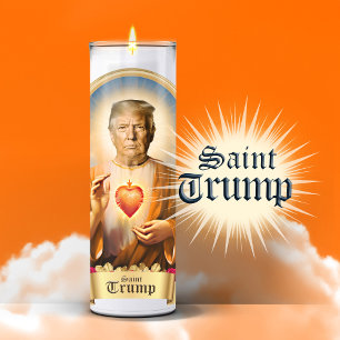 Pegatina Graciosa vela de la oración de Saint Trump