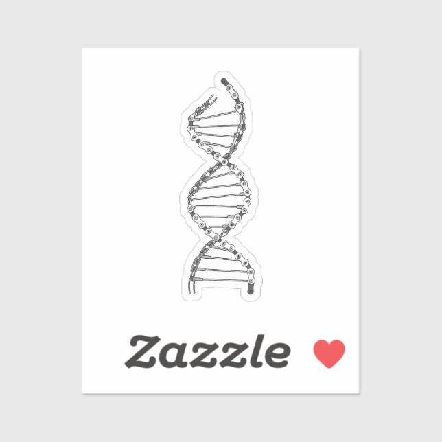 Pegatina Gracioso ADN Ciclismo Cadena de bicicleta Biciclet (Hoja)