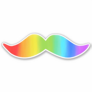 Pegatina Gracioso bigote de arcoiris