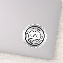 Pegatina Gracioso Colector Flamingo Certificado Negro y Pla