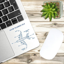 Pegatina Gracioso cómo vuelan los aviones piloto o tripulac