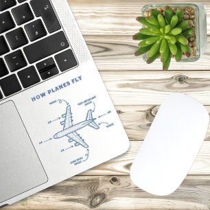 Pegatina Gracioso cómo vuelan los aviones piloto o tripulac