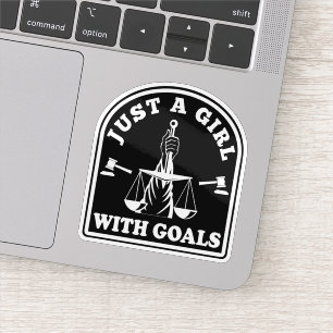 Pegatina Gracioso estudiante de abogacía, solo Chica con ab