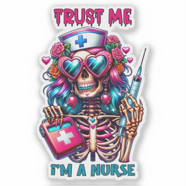 Pegatina Gracioso fideicomiso Nurse skeleton (Anverso)