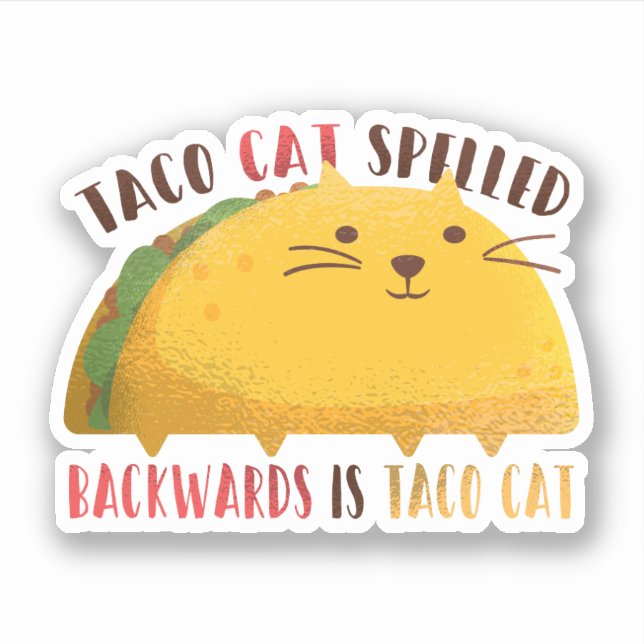 Pegatina Gracioso gato Personalizado Taco Chica regalo mexi (Anverso)