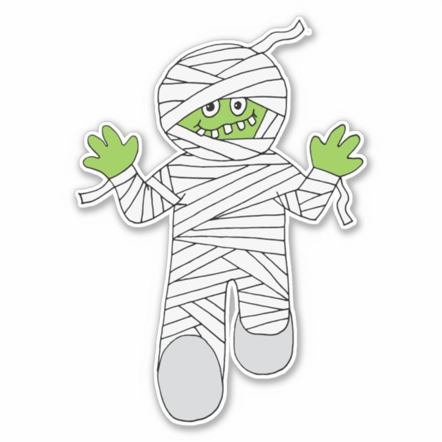 Pegatina Gracioso Halloween Mummy Boy Party Favor (Anverso)