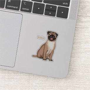 Pegatina Gracioso ilustracion de personalizado de perro de