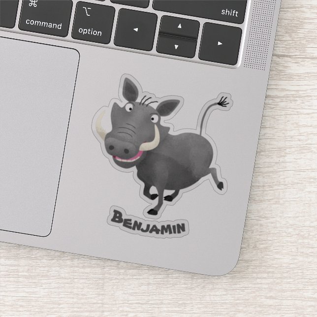 Pegatina Gracioso ilustracion de personalizado porcina afri (Detalle)