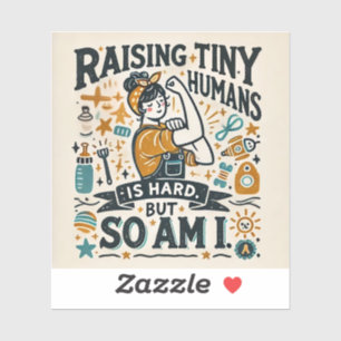 Pegatina Gracioso imán parental - Criando a humanos pequeño