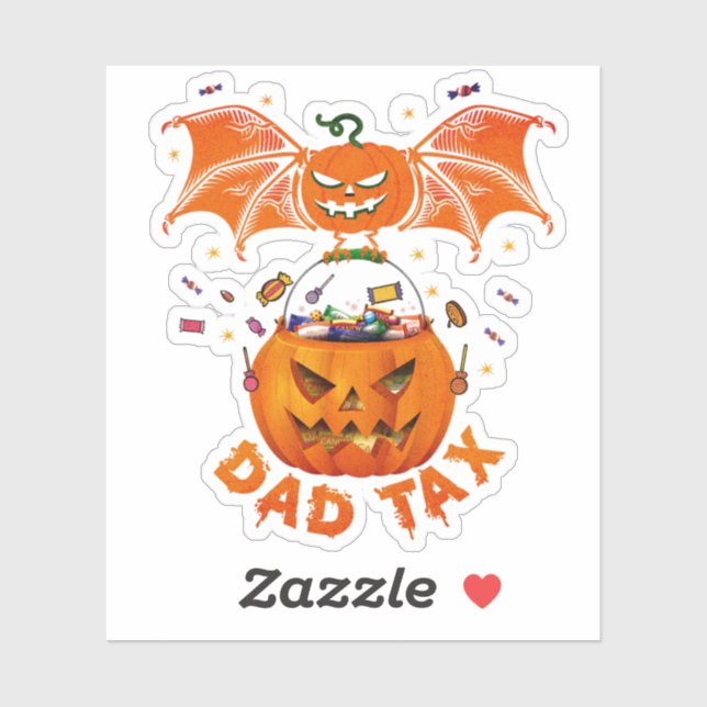 Pegatina Gracioso impuesto de papá de Ghost Pumpkin Hallowe (Hoja)