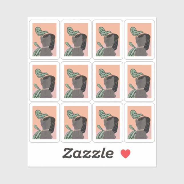 Pegatina Gracioso marco de las plantas de visualización de  (Hoja)