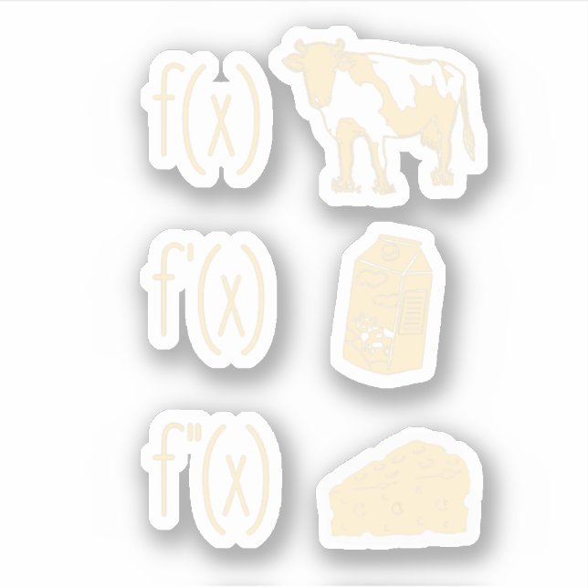 Pegatina Gracioso Math Teacher Art Para Mujeres Queso De Le (Anverso)