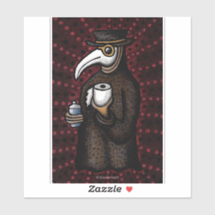 Pegatina Gracioso Médica de peste con papel higiénico