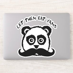 Pegatina Gracioso Mustache Panda Que Coman Yams