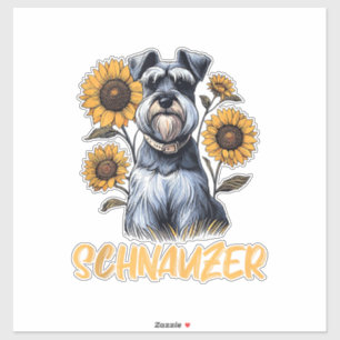 Pegatina Gracioso perro Schnauzer