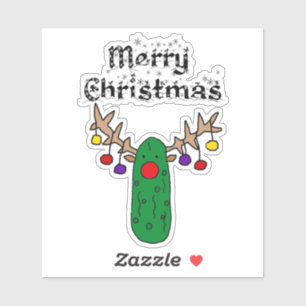 Pegatina Gracioso reno de pastas, Feliz arte navideño