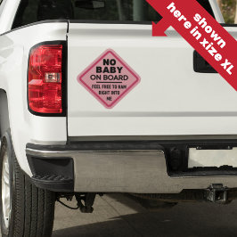 Pegatina Gracioso rosa No hay bebé a bordo Parachoque de pr