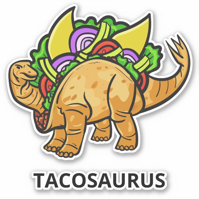 Pegatina Gracioso texto personalizado TACOSAURUS (Anverso)