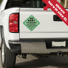 Pegatina Gracioso verde sin bebé a bordo Parachoque de prec