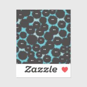 Pegatina Graciosos monstruos esponjosos negros