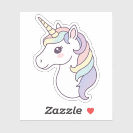Pegatina Gradiente de arcoiris suave unicornio