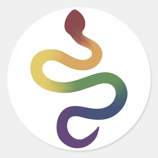 Pegatina gradiente de serpiente arcoiris (Anverso)